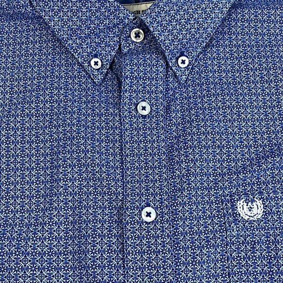 Rough Stock Panhandle Slim Geometric Short Sleeve Button-Up sz XL - Picture 4 of 14